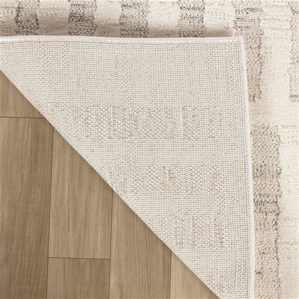 Rug Branch Astra 4 W x 6-ft L Beige Rectangular Line Pattern Indoor Area Rug