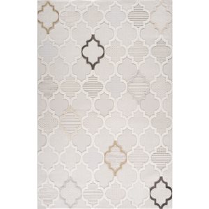 Tapis décoratif Maison Rug Brand 5 l. x 8 pi L. d'intérieur crème rectangulaire moderne