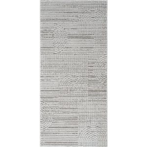 Rug Branch Astra 2 W x 5-ft L Grey Rectangular Rainbow Pattern Indoor Doormat Rug