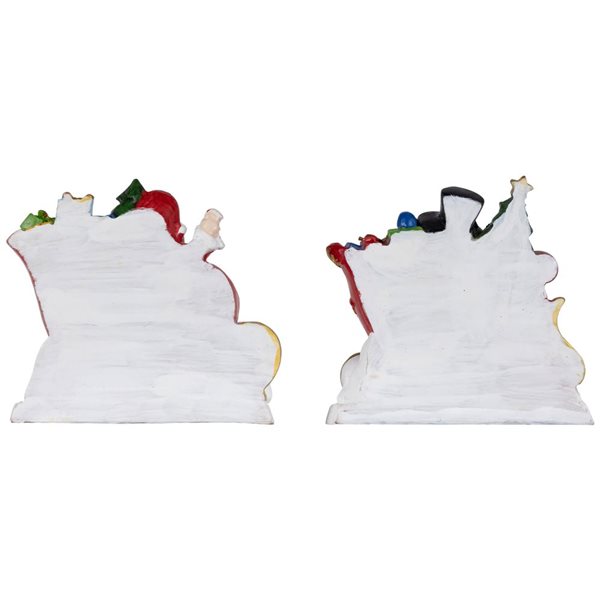 Northlight 4.25-in W Santa and Snowman Sleigh Ride Christmas Stocking Holders - Set of 2