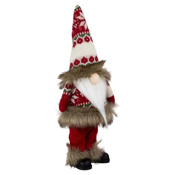 Northlight 16-in H Red Standing Gnome with Knitted Outfit Christmas Figurine