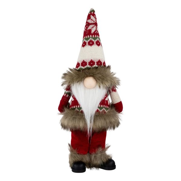 Northlight 16-in H Red Standing Gnome with Knitted Outfit Christmas Figurine
