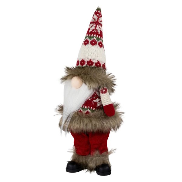 Northlight 16-in H Red Standing Gnome with Knitted Outfit Christmas Figurine