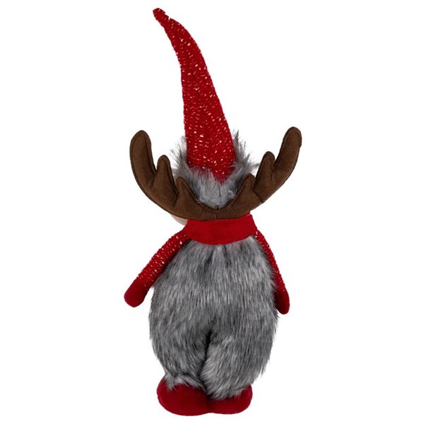 Northlight 20-in H Grey/Red Standing Plush Moose Christmas Figurine