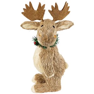 Northlight 14-in H Beige/Cream Woodland Standing Moose Christmas Tabletop Figure