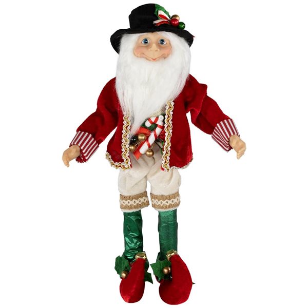 Northlight 14 H x 5-in W Red/Green Candy Cane Elf Christmas Figure