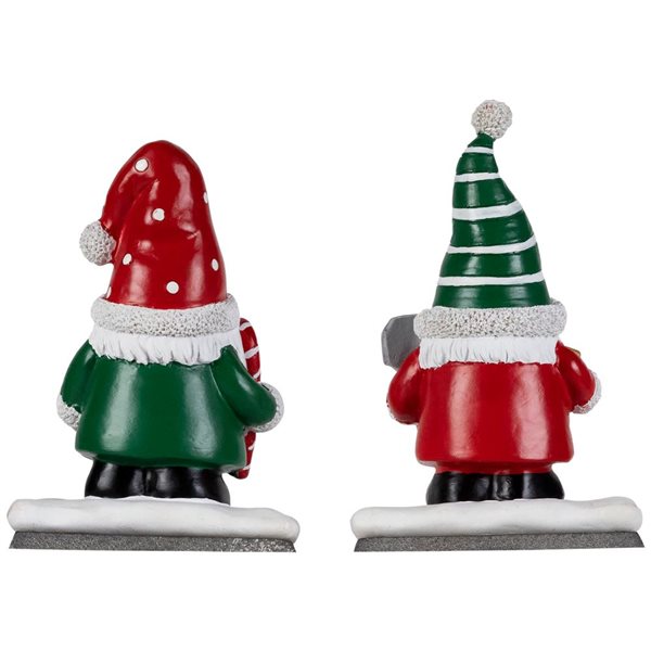 Northlight 6.25-in H Resin Santa Gnomes Christmas Stocking Holders - Set of 2