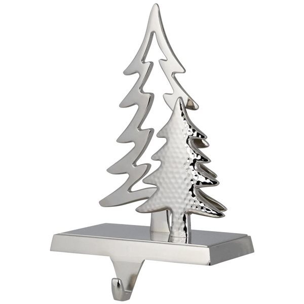 Northlight 7-in H Silver Double Pine Tree Christmas Stocking Holder