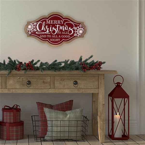 Northlight 18 x 10-in Wooden Lighted "Merry Christmas to All and to All a Good Night" Wall Sign