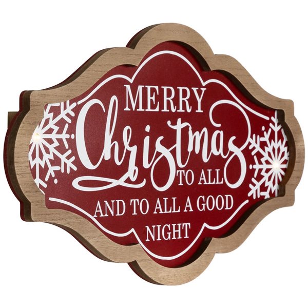 Northlight 18 x 10-in Wooden Lighted "Merry Christmas to All and to All a Good Night" Wall Sign