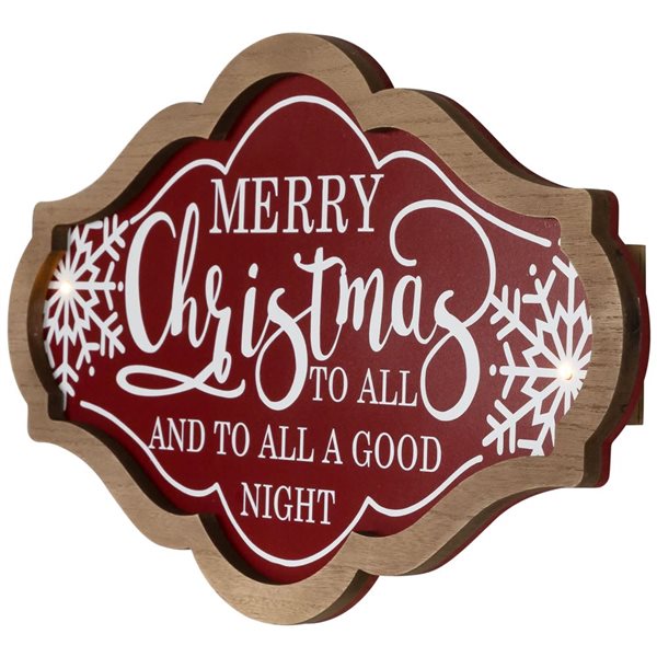 Northlight 18 x 10-in Wooden Lighted "Merry Christmas to All and to All a Good Night" Wall Sign