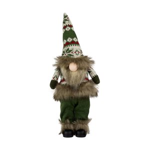 Northlight 16 H x 6-in W Green Standing Gnome with Knitted Outfit Christmas Figure