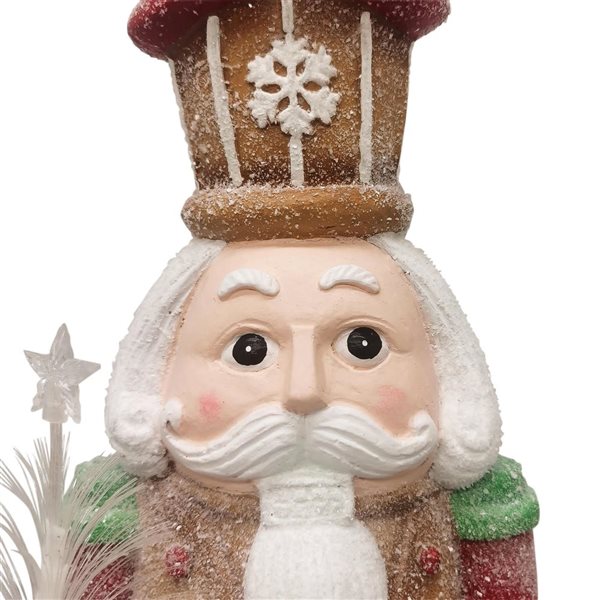 Northlight 29 H x 8-in W Brown/Red Battery Operated LED Lighted Gingerbread Christmas Nutcracker