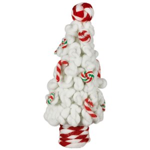 Northlight 16.5 H x 7-in dia Plush Tree with Peppermint and Candy Canes Christmas Decoration