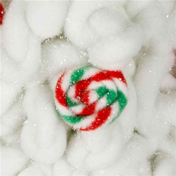 Northlight 16.5 H x 7-in dia Plush Tree with Peppermint and Candy Canes Christmas Decoration