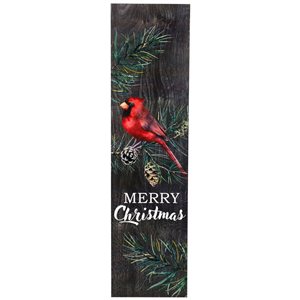 Northlight 38 H x 10-in W Brown/Red Cardinal "Merry Christmas" Wooden Porch Sign