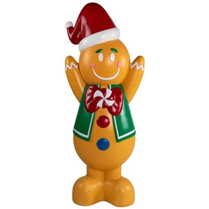 Northlight 40-in H Retro-Style Freestanding Inflatable Gingerbread Man Christmas Decoration