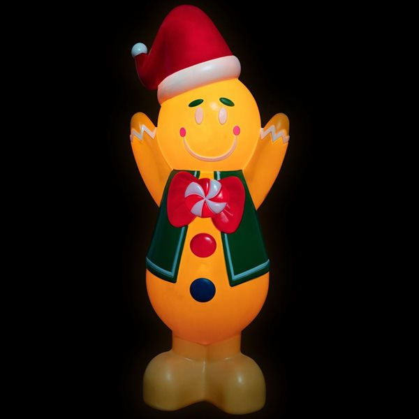 Northlight 40-in H Retro-Style Freestanding Inflatable Gingerbread Man Christmas Decoration