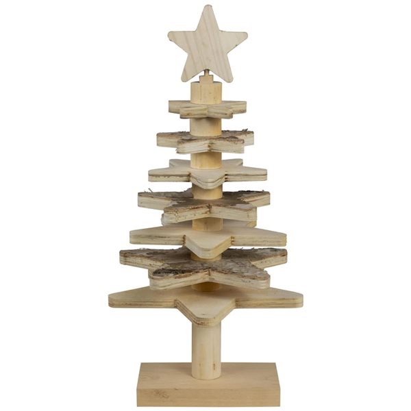 Northlight 16 H x 8-in W Star Cut-Outs Wooden Tree Christmas Decoration