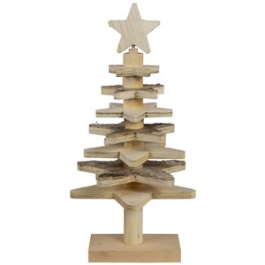 Northlight 16 H x 8-in W Star Cut-Outs Wooden Tree Christmas Decoration