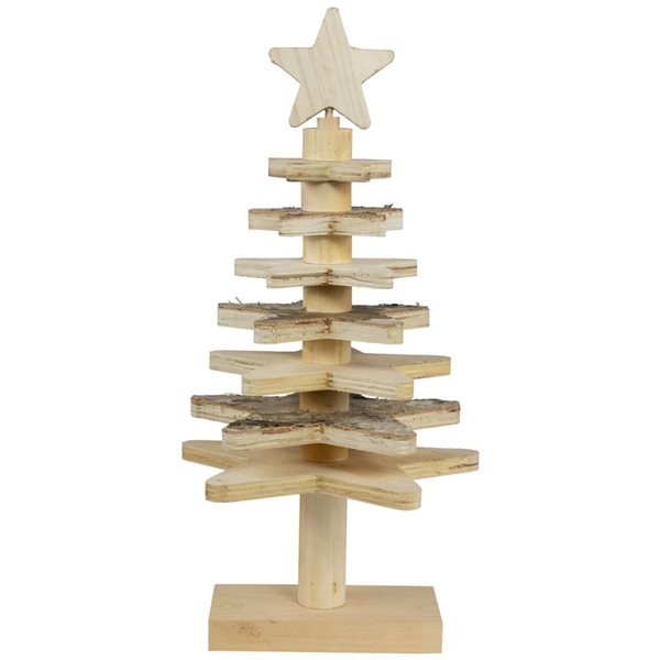 Northlight 16 H x 8-in W Star Cut-Outs Wooden Tree Christmas Decoration