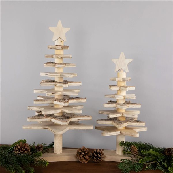 Northlight 16 H x 8-in W Star Cut-Outs Wooden Tree Christmas Decoration