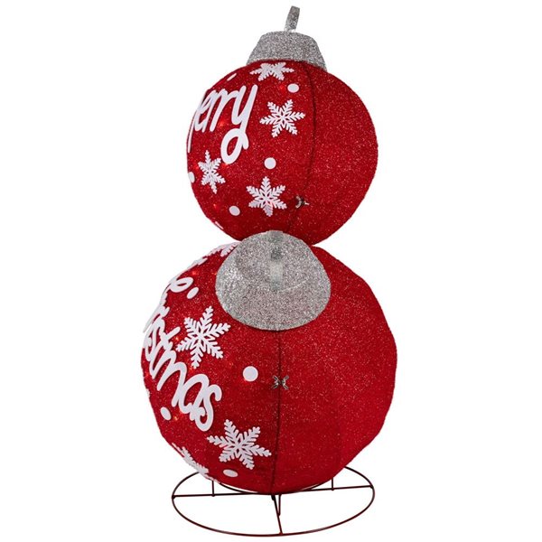 Northlight 35-in H Red Fabric LED Lighted Outdoor Stacked Christmas Balls