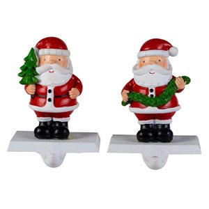 Northlight 4.75-in H Resin Santa Claus Christmas Stocking Holders - Set of 2