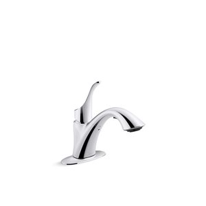 KOHLER Simplice Polished Chrome Single-Handle Deck-Mount Pull-Out Laundry Kitchen Faucet w/ Spray Head