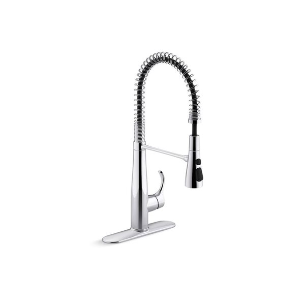 KOHLER Simplice Chrome Single-Handle Deck-Mount Pull-Down Kitchen Faucet w/ Spray Head