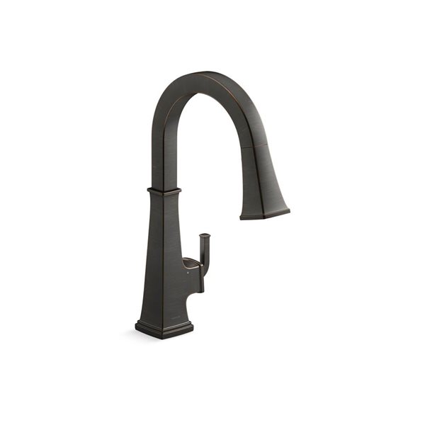 KOHLER Riff Bronze Single-Handle Deck-Mount Touchless Pull-Down Kitchen Faucet w/ Spray Head