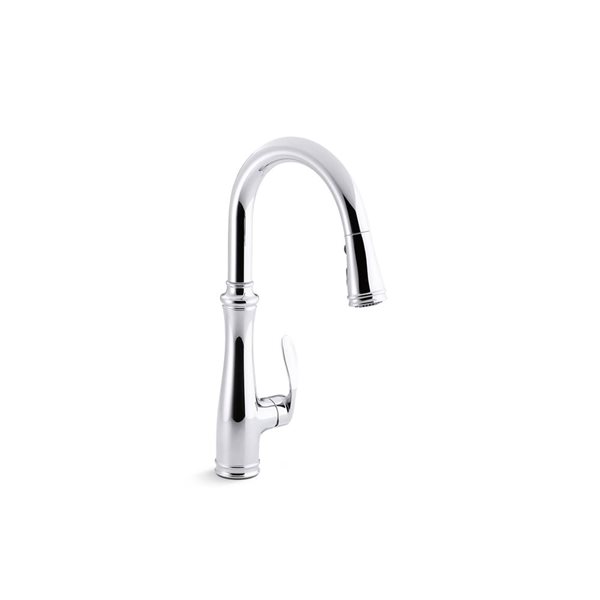 KOHLER Bellera Polished Chrome Single-Handle Deck-Mount Pull-Down Kitchen Faucet w/ Spray Head