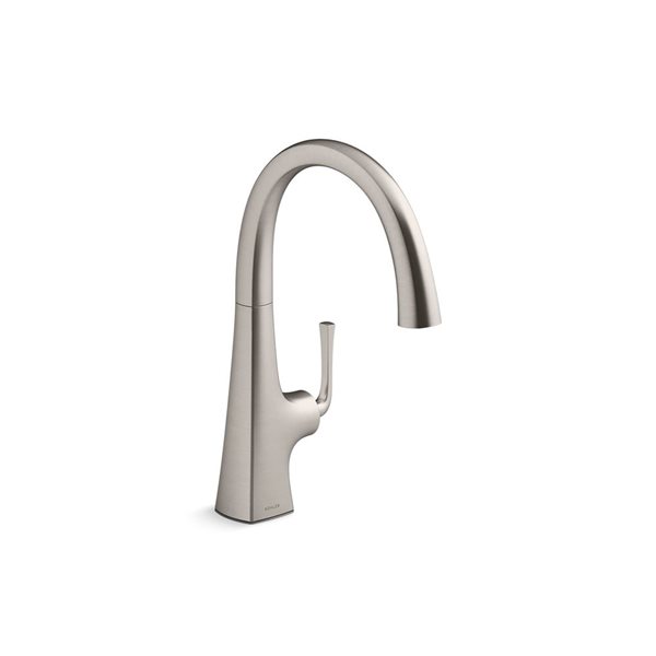 KOHLER Graze Stainless Single-Handle Deck-Mount High-Arc Kitchen Faucet