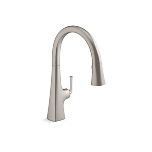 KOHLER Graze Stainless Single-Handle Deck-Mount Touchless Pull-Down Kitchen Faucet w/ Spray Head