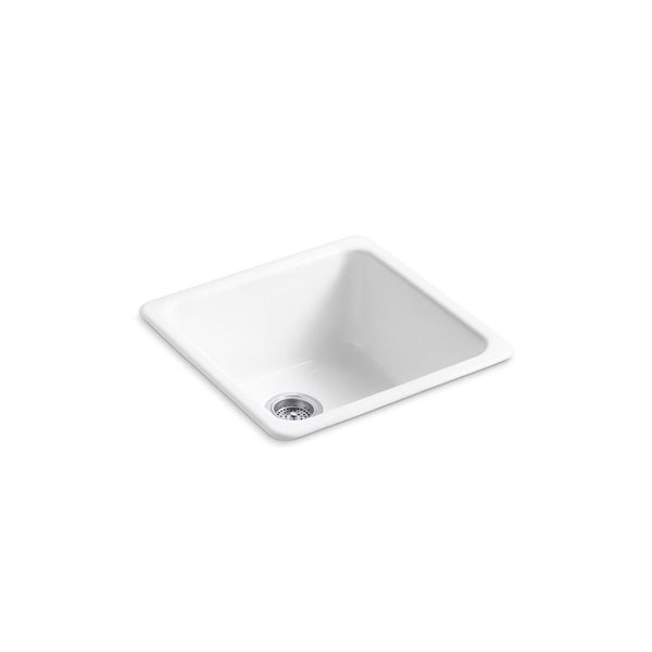 KOHLER Iron/Tones Undermount 21 W x 21-in L White Single-Bowl Bar Kitchen Sink