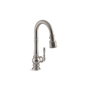 KOHLER Artifacts Stainless Single-Handle Deck-Mount Pull-Down Kitchen Faucet w/ Spray Head