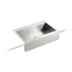 KOHLER Vault Drop-In 24 W x 35.75-in L Stainless Steel Single-Bowl 1-Hole Kitchen Sink