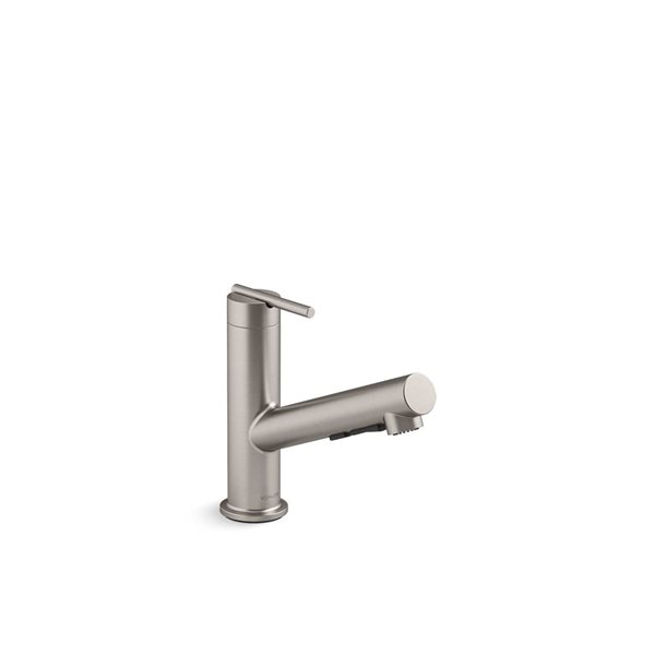 KOHLER Crue Stainless Single-Handle Deck-Mount Pull-Out Kitchen Faucet w/ Spray Head