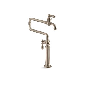 KOHLER Artifacts Brushed Bronze Single-Handle Deck-Mount Pot Filler Kitchen Faucet