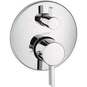 Hansgrohe Ecostat S Chrome 2-Handle Thermostatic Shower Valve Trim w/ Volume control and Diverter