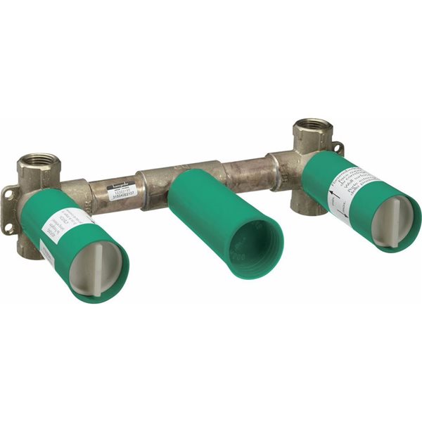 Hansgrohe 3-Hole Wall-Mounted Widespread Faucet Rough-in Valve