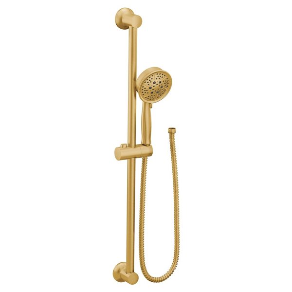 MOEN Brushed Gold 4-Function Eco-Performance Handheld Shower w/ Slide Bar