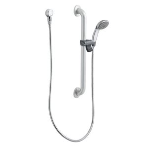 Barre coulissante/barre d'appui commerciale MOEN en chrome poli avec système de douchette à une fonction