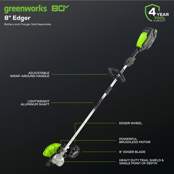 Greenworks 80V 8-in Edger (Tool Only)