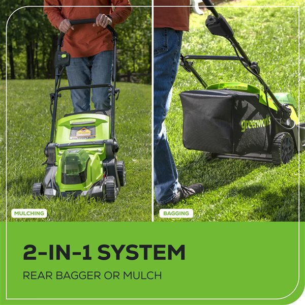 Greenworks Cordless Lawn Mower 17-in 48V with 2 Batteries and