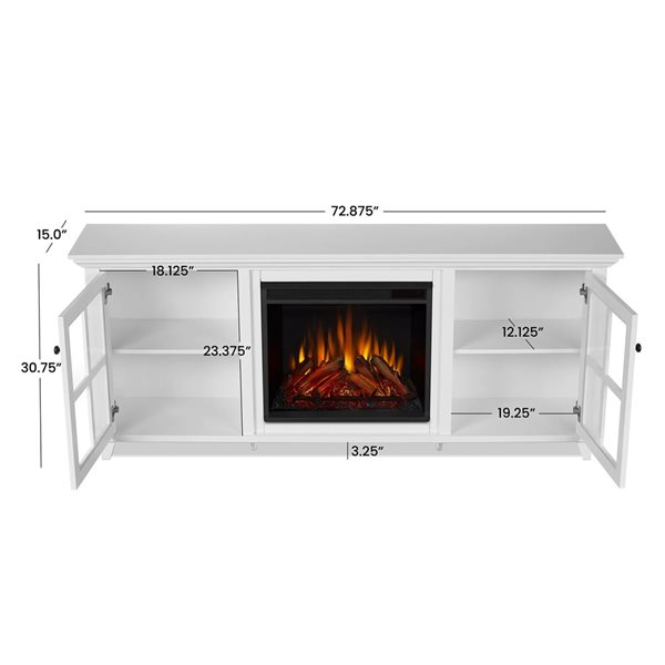 Real Flame Norwell 73-in Electric Fireplace TV Stand - White