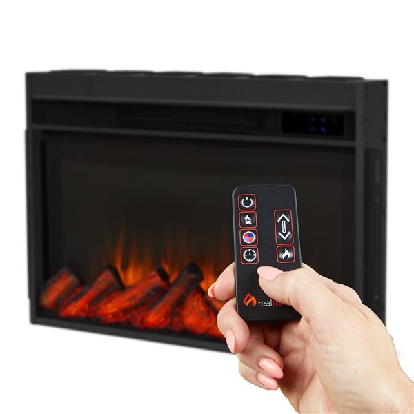 Real Flame Crawford 48-in Slim Electric Fireplace - Black