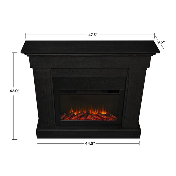 Real Flame Crawford 48-in Slim Electric Fireplace - Black