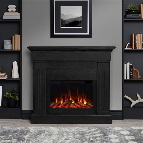 Real Flame Crawford 48-in Slim Electric Fireplace - Black