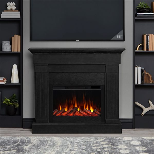 Real Flame Crawford 48-in Slim Electric Fireplace - Black